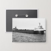 The Edmund Fitzgerald Vintage Great Lakes Ship Button (Voorkant / Achterkant)