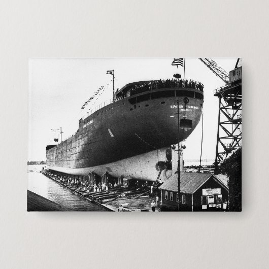 The Edmund Fitzgerald Vintage Great Lakes Ship Button (Voorkant)