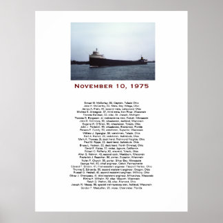 The Edmund Fitzgerald with Crew Names Gift Box Poster