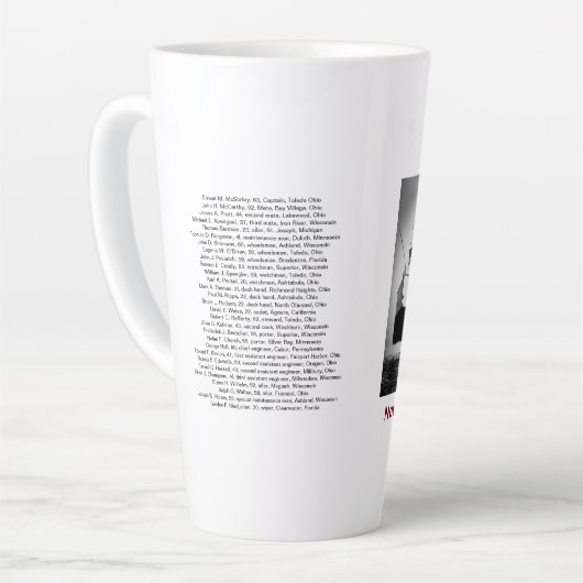 The Edmund Fitzgerald with Crew Names Latte Mok (Linkerhoek)