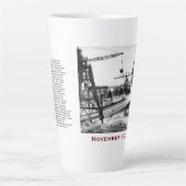 The Edmund Fitzgerald with Crew Names Latte Mok (Voorkant)