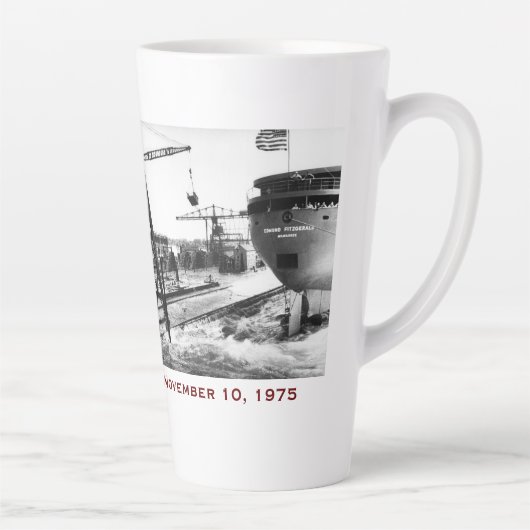 The Edmund Fitzgerald with Crew Names Latte Mok (Rechts)