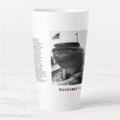 The Edmund Fitzgerald with Crew Names Latte Mok (Voorkant)