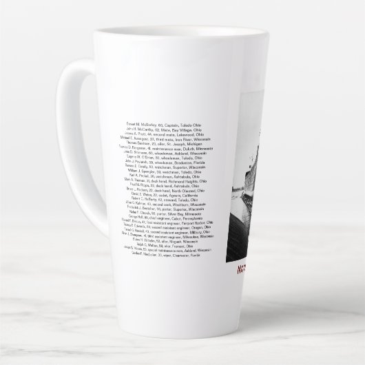 The Edmund Fitzgerald with Crew Names Latte Mok (Linkerhoek)