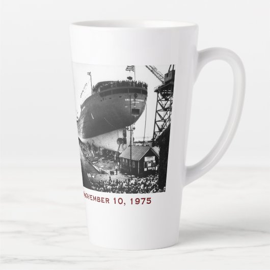 The Edmund Fitzgerald with Crew Names Latte Mok (Rechts)