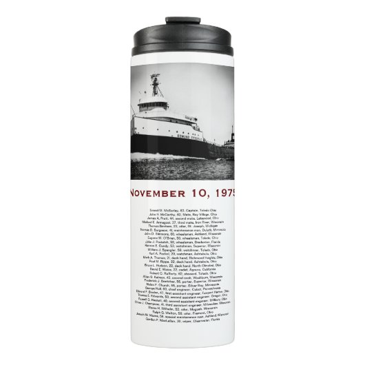 The Edmund Fitzgerald with Crew Names Mug Thermosbeker (Voorkant)