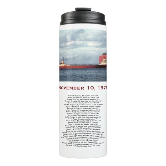 The Edmund Fitzgerald with Crew Names Mug Thermosbeker (Voorkant)