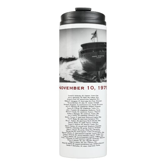 The Edmund Fitzgerald with Crew Names Mug Thermosbeker (Voorkant)