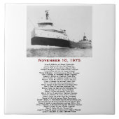 The Edmund Fitzgerald with Crew Names Tegeltje (Voorkant)