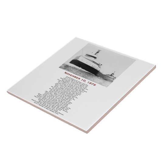The Edmund Fitzgerald with Crew Names Tegeltje (Zijkant)