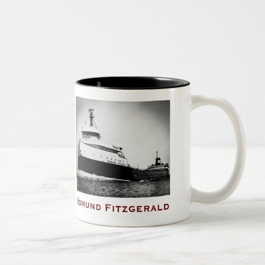 The Edmund Fitzgerald with Crew Names Tweekleurige Koffiemok (Rechts)