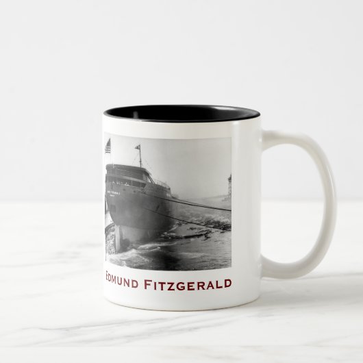 The Edmund Fitzgerald with Crew Names Tweekleurige Koffiemok (Rechts)