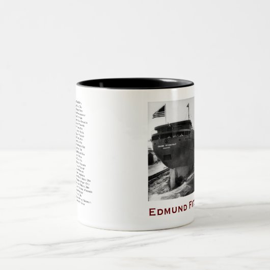 The Edmund Fitzgerald with Crew Names Tweekleurige Koffiemok (Center)