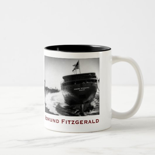 The Edmund Fitzgerald with Crew Names Tweekleurige Koffiemok (Rechts)