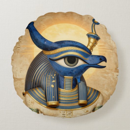 The Egyptian Eye´4 Rond Kussen (Voorkant)