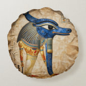 The Egyptian Eye´5 Rond Kussen (Achterkant)