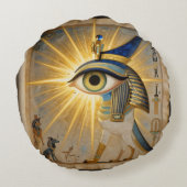 The Egyptian Eye´6 Rond Kussen (Achterkant)
