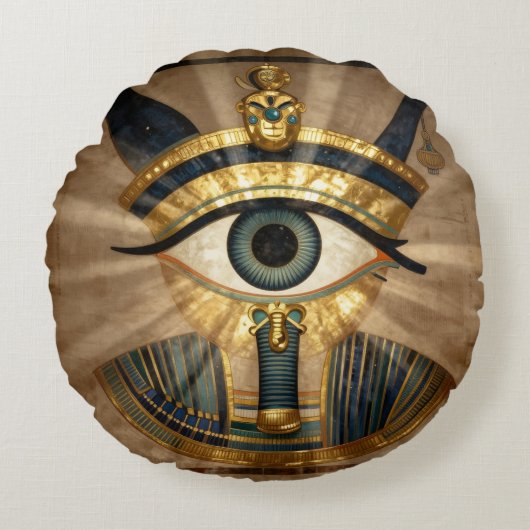 The Egyptian Eye´9 Rond Kussen (Voorkant)