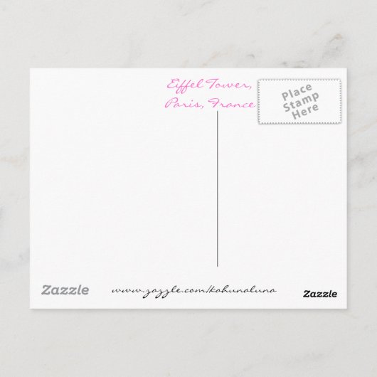 The Eiffel Tower, Parijs, Frankrijk Briefkaart (Achterkant)