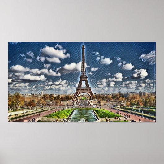 The Eiffel Tower Paris Frankrijk Poster (Voorkant)