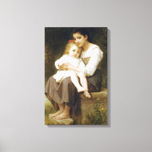 The Elder Sister (door William Bouguereau) Canvas Afdruk (Voorkant)