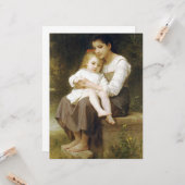 The Elder Sister (door William Bouguereau) Kaart (Voorkant / Achterkant in situ)