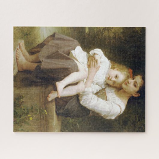 The Elder Sister (door William Bouguereau) Legpuzzel (Horizontaal)