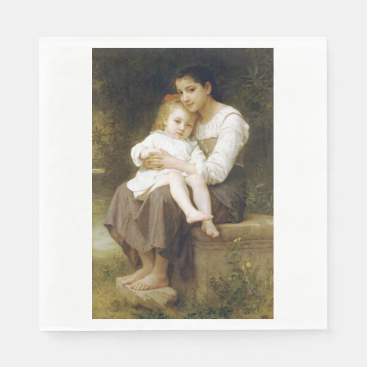 The Elder Sister (door William Bouguereau) Servet (Voorkant)
