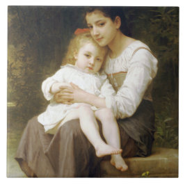 The Elder Sister (door William Bouguereau) Tegeltje