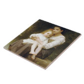 The Elder Sister (door William Bouguereau) Tegeltje (Zijkant)