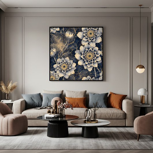 The Elegance of Deep Blue Poster