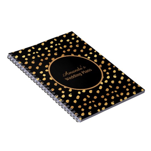 The Elegant Black and Gold Wedding Plans Journal Notitieboek (Rechterzijde)