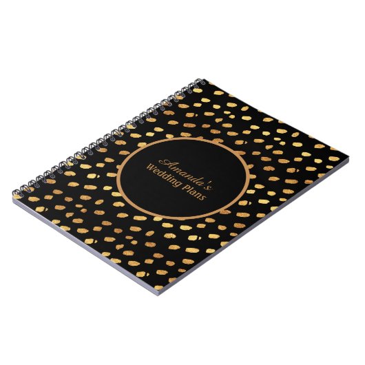 The Elegant Black and Gold Wedding Plans Journal Notitieboek (Linkerzijde)