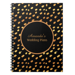 The Elegant Black and Gold Wedding Plans Journal Notitieboek