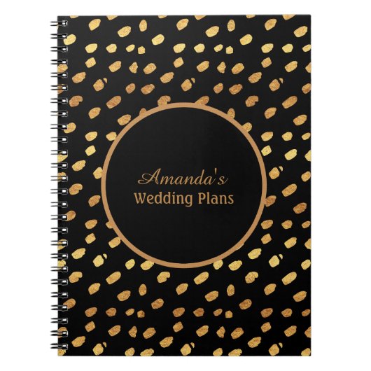 The Elegant Black and Gold Wedding Plans Journal Notitieboek (Voorkant)