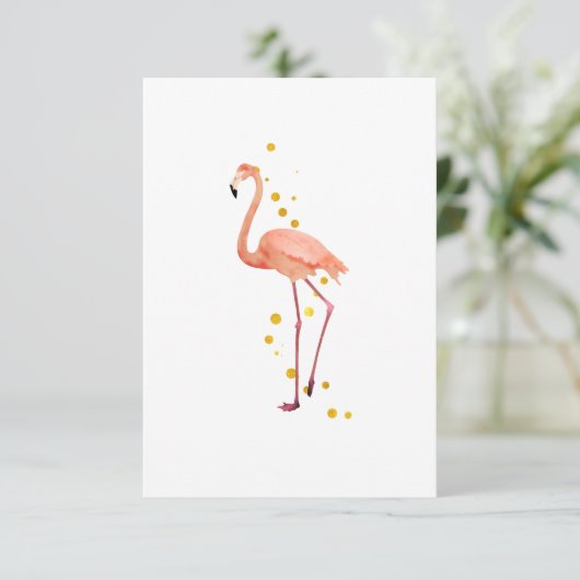 The elegant flamingo kaart (Staand voorkant)