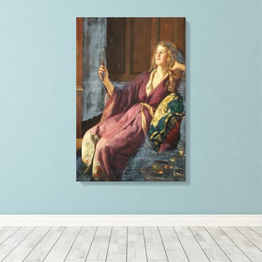 The Elegant Minx (by John Collier) Canvas Afdruk (Insitu (Houten vloer))