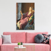 The Elegant Minx (by John Collier) Canvas Afdruk (Insitu (Woonkamer))