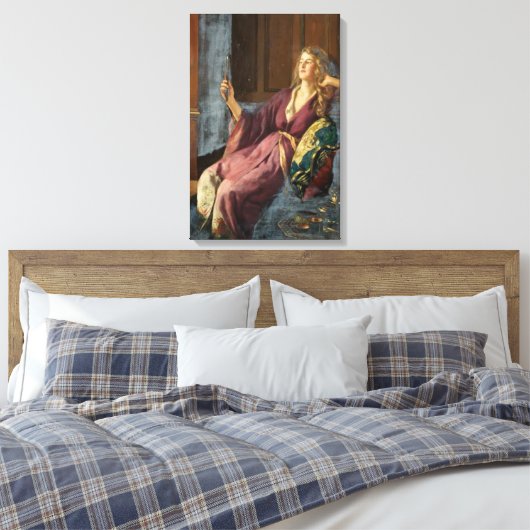 The Elegant Minx (by John Collier) Canvas Afdruk (Insitu (Slaapkamer))