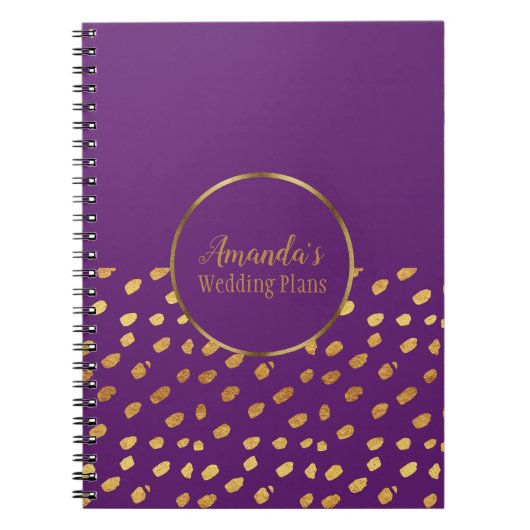 The Elegant Violet and Gold Wedding Plans Journal Notitieboek (Voorkant)