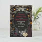 The Elegant Witch Classy Birthday Halloween Party Kaart (Staand voorkant)