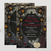 The Elegant Witch Classy Birthday Halloween Party Kaart (Voorkant / Achterkant)