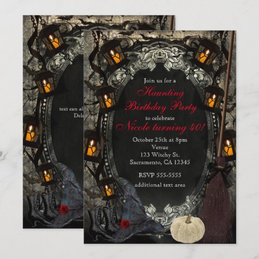 The Elegant Witch Classy Birthday Halloween Party Kaart (Voorkant / Achterkant)