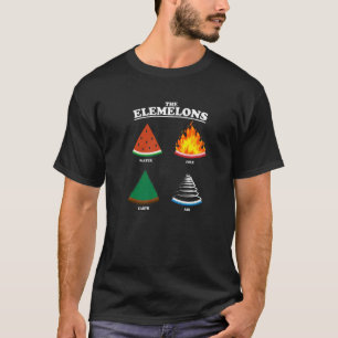The Elemelons Watermelon Air Earth Fire Punny Foo T-shirt