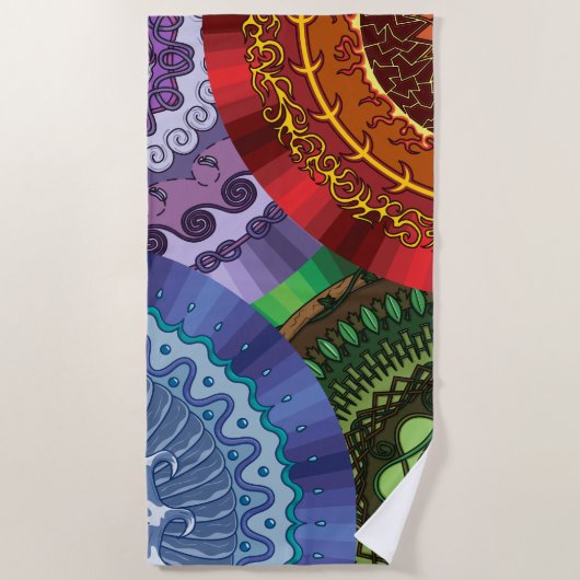 The Elements Mandalas Beach Towel Strandlaken (Voorkant)