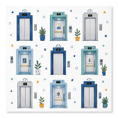 The Elevator Collection - Jongens Editie 9 Liften Behang (Voorkant)