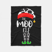 The Elf Moo Cow Funny Christmas Elf Family Matchin Fleece Deken (Voorkant)