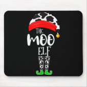 The Elf Moo Cow Funny Christmas Elf Family Matchin Muismat (Voorkant)