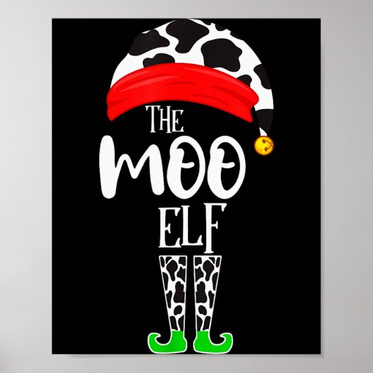 The Elf Moo Cow Funny Christmas Elf Family Matchin Poster (Voorkant)