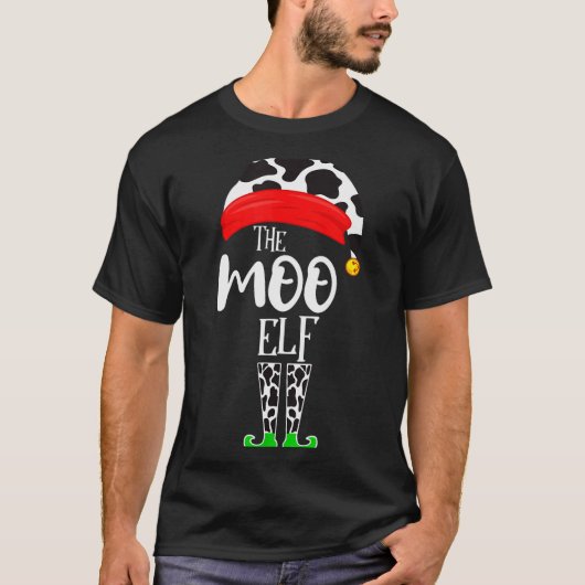 The Elf Moo Cow Funny Christmas Elf Family Matchin T-shirt (Voorkant)